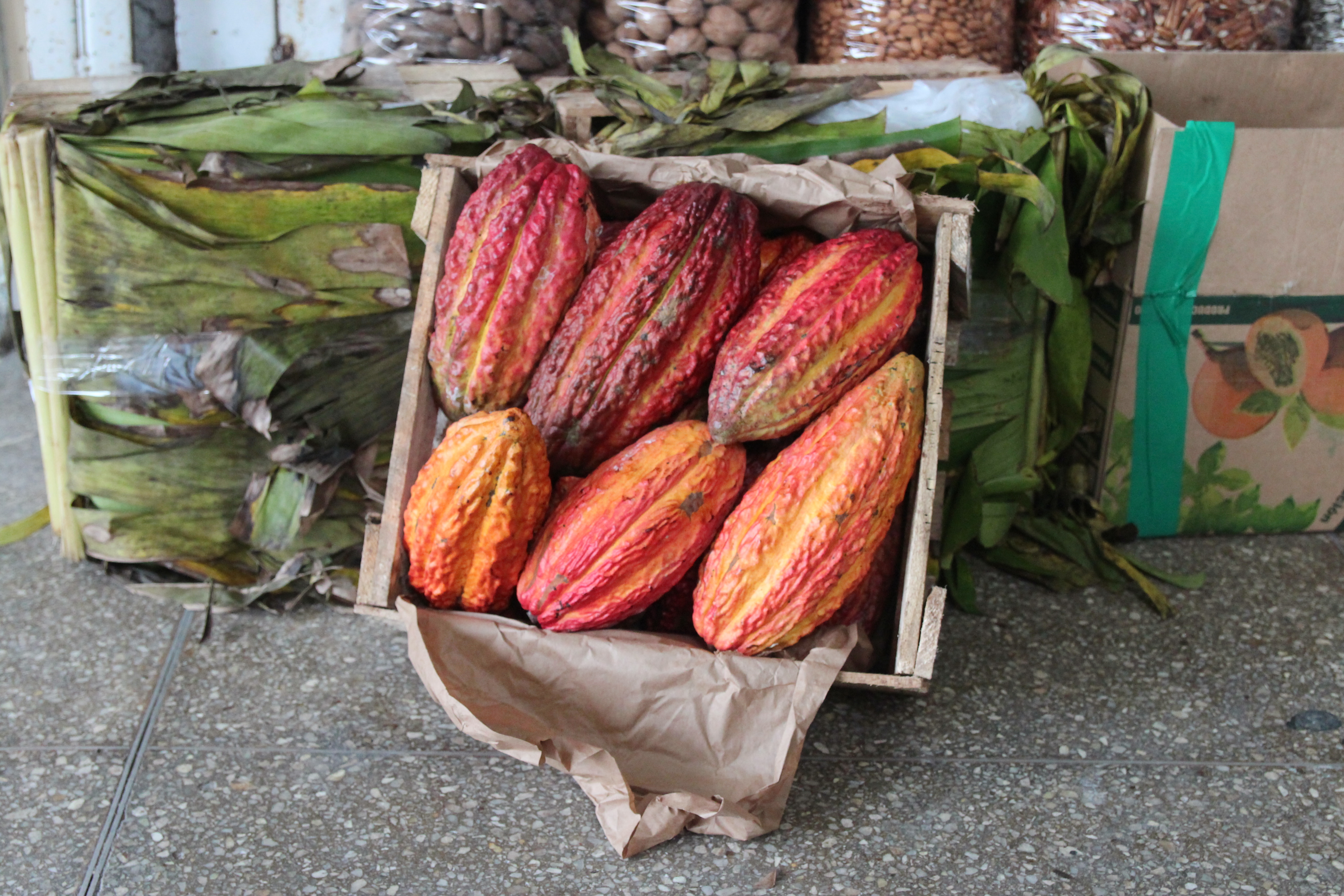 Kakaofrucht auf dem Markt in Lima